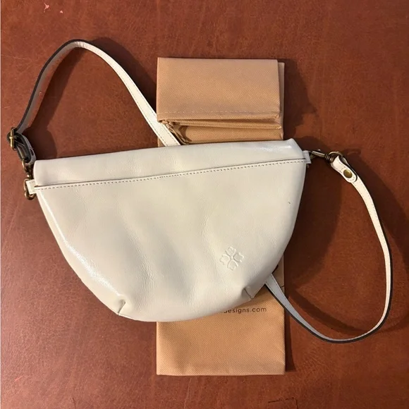 Elegant MW/oT Patricia Nash Cream Leather Crossbody Bag - Picture 1 of 6